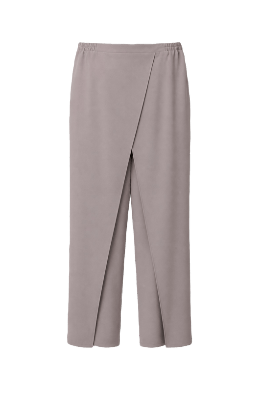1990s Lavender Polyester Blend Pants - Front View