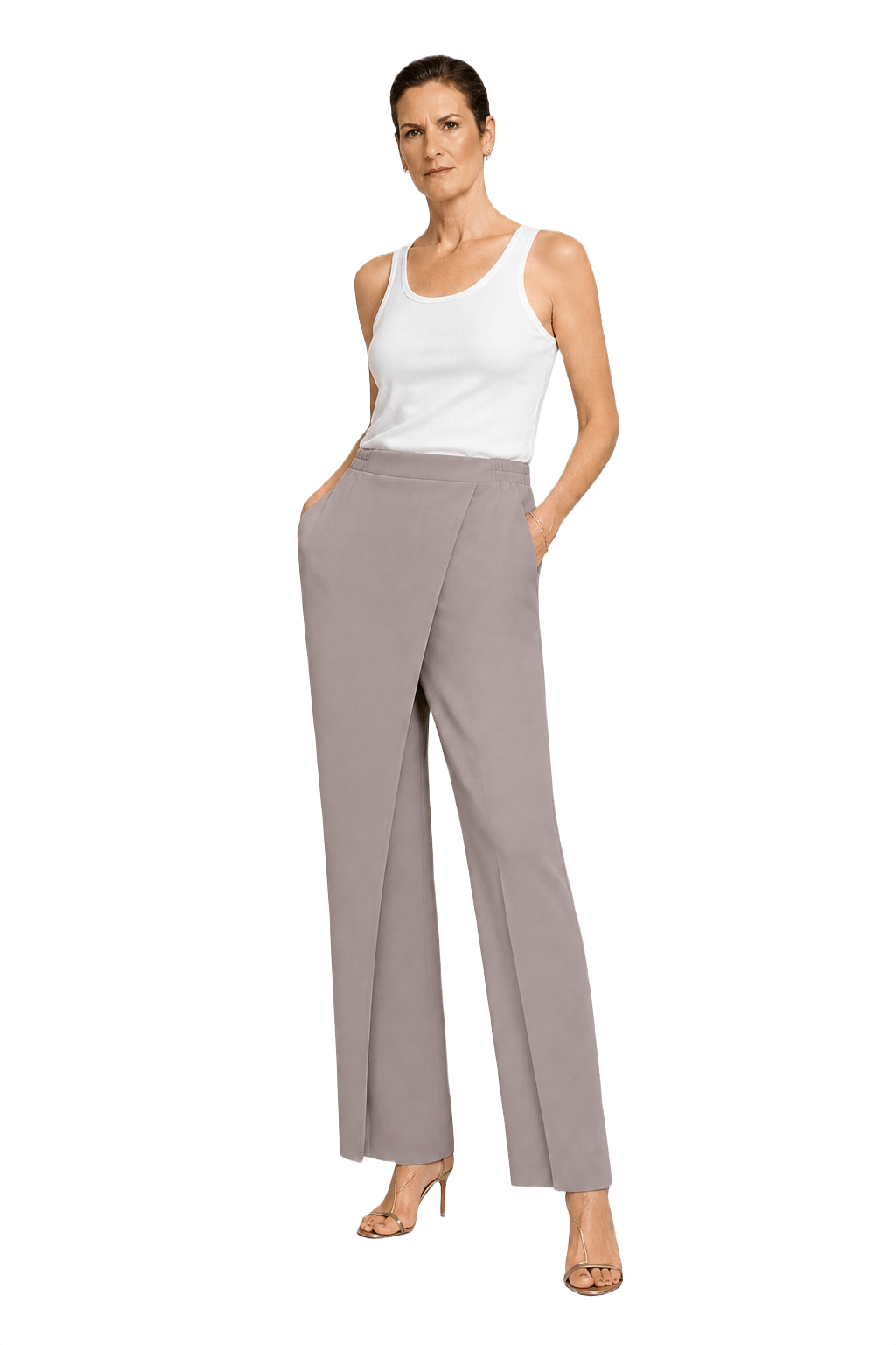 1990s Lavender Polyester Blend Pants - Model