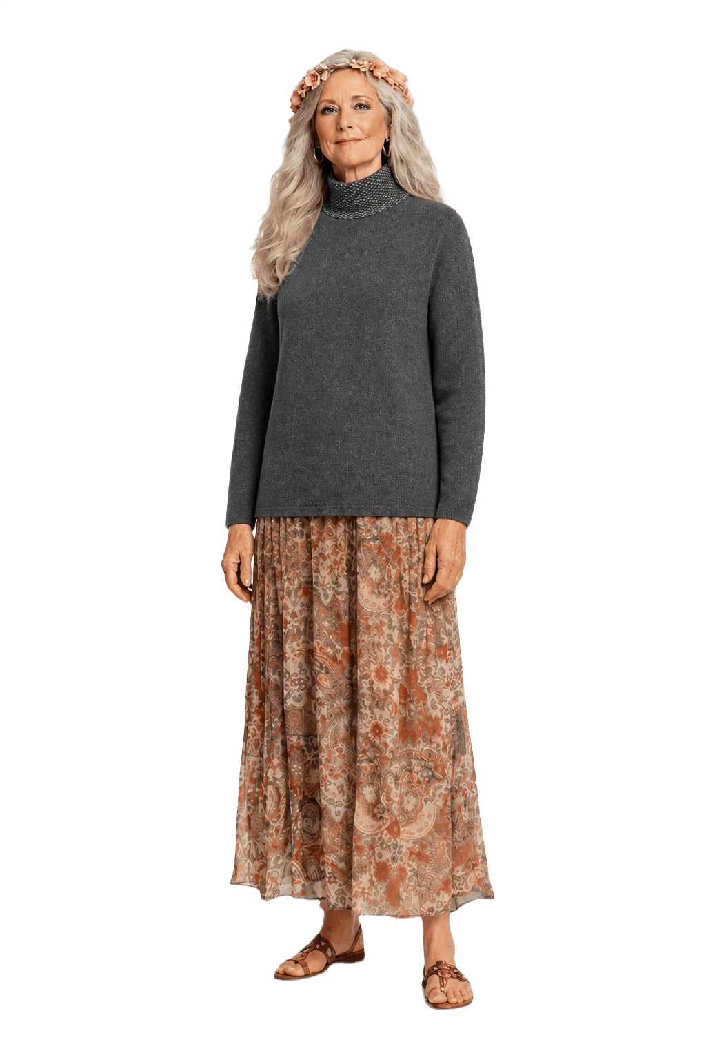 1970s Black Wool Sweater - Model