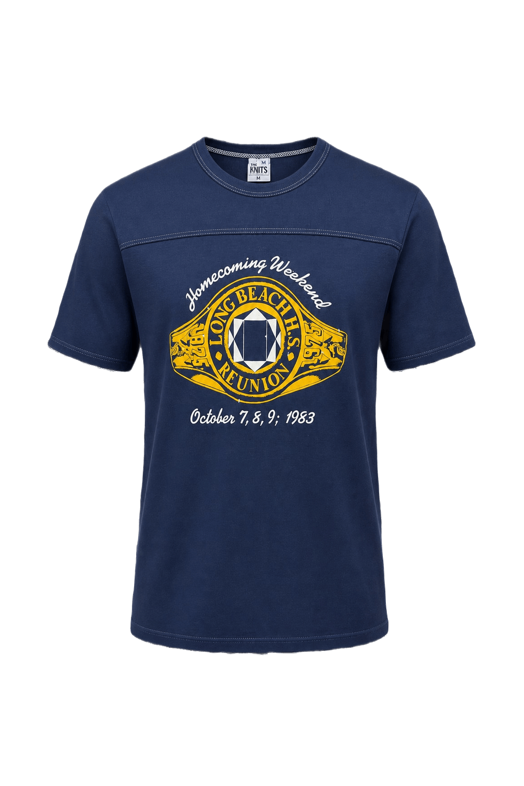 1970s Navy Blue Cotton T-shirt - Front View