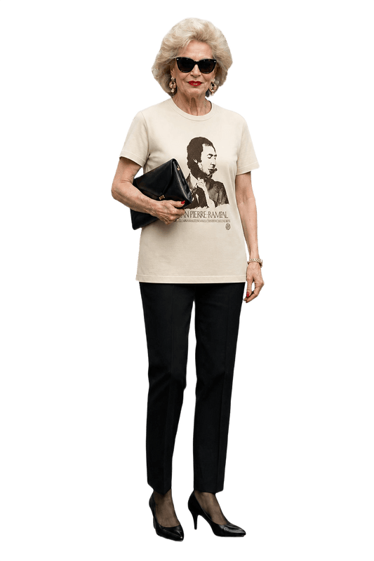1970s Beige Cotton Blend T-Shirt - Model