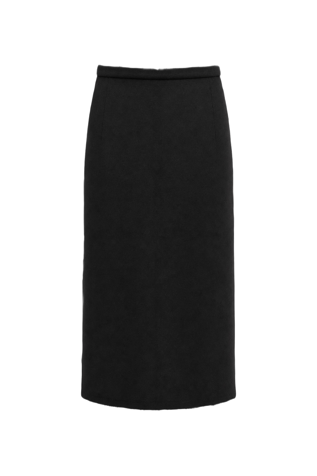 1990s Black Wool Blend Skirt - Front View