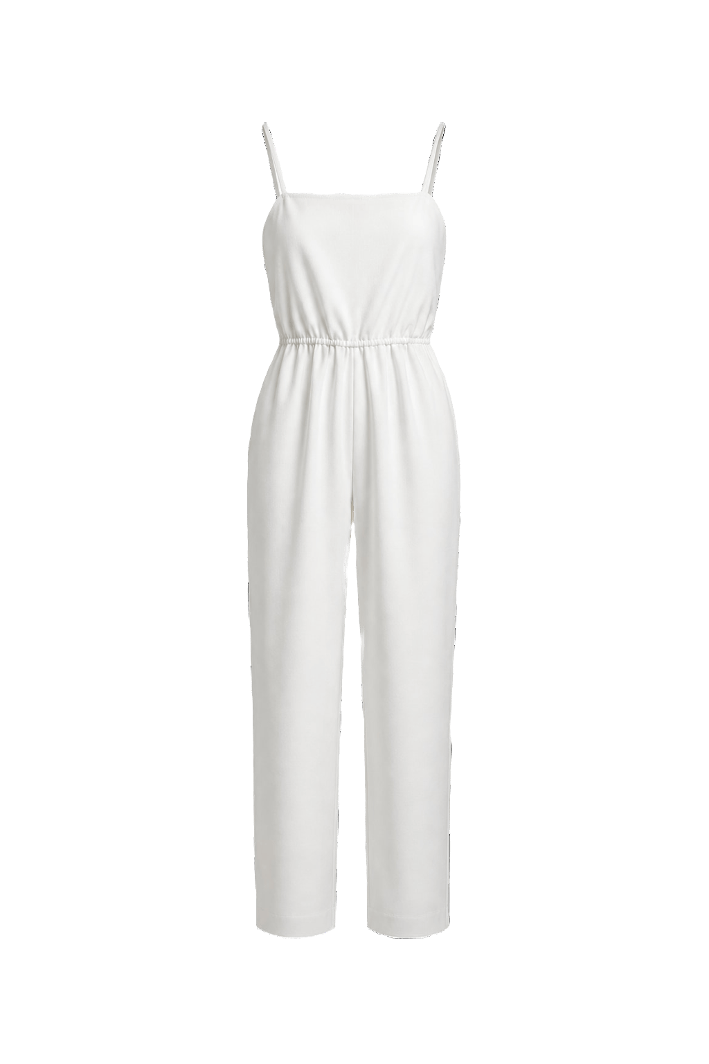 1980s White Cotton Blend Romper - Front View