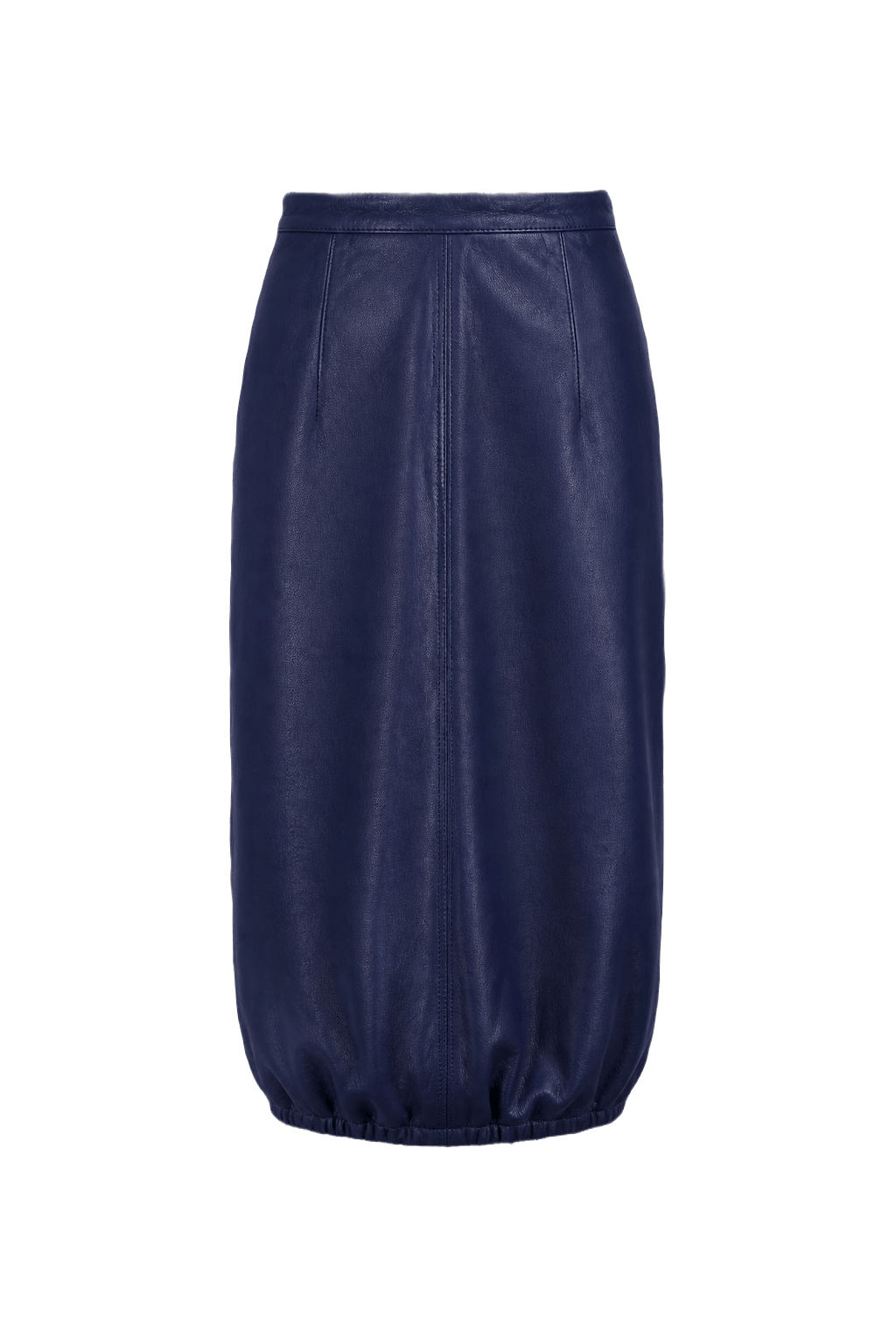 1980s Blue Leather Skirt - Front View