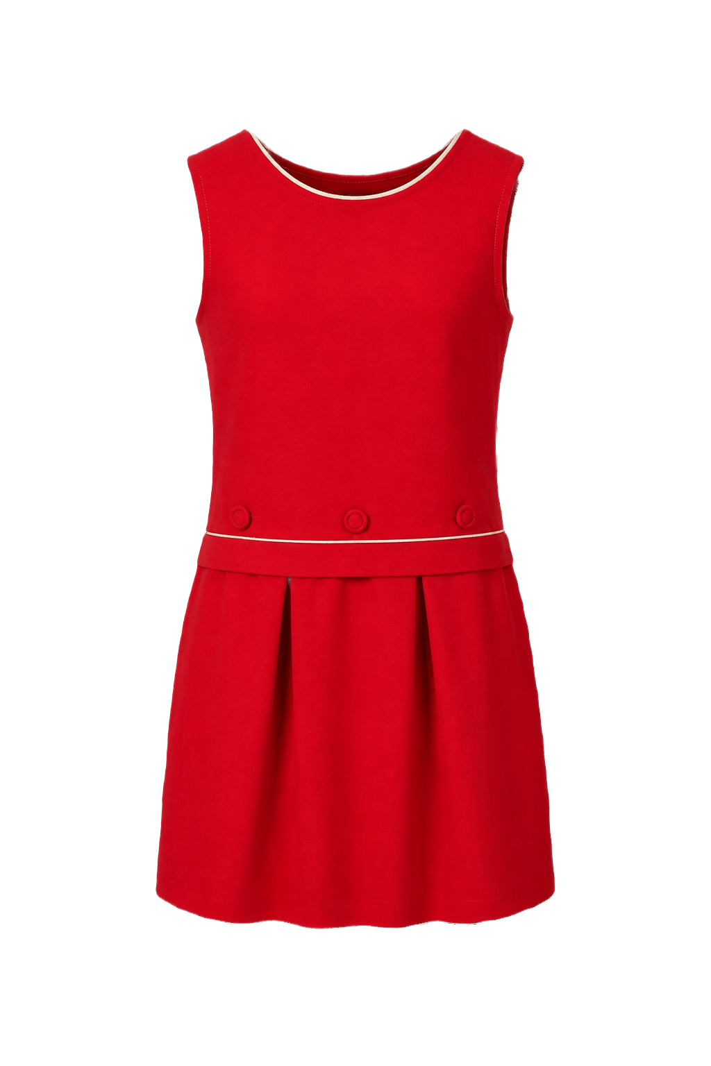 1960s Red Cotton Dress - Front View