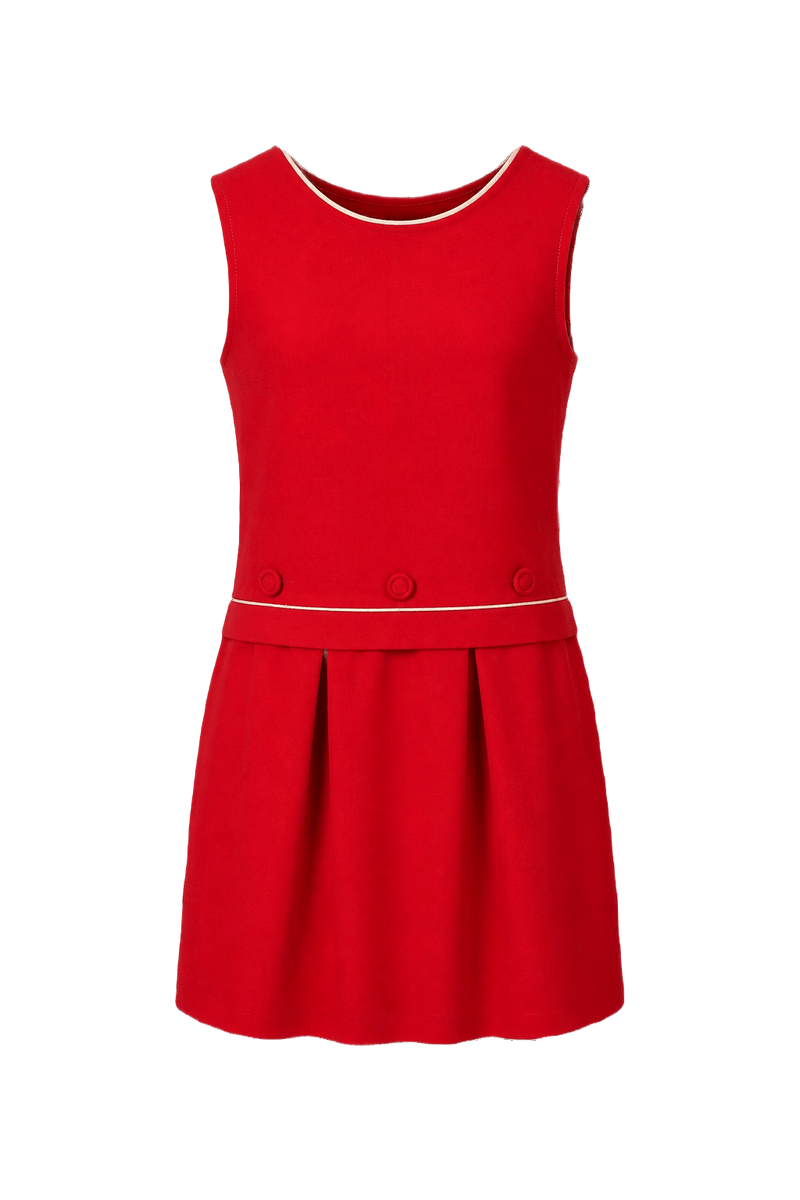 1960s Red Cotton Dress - Front View