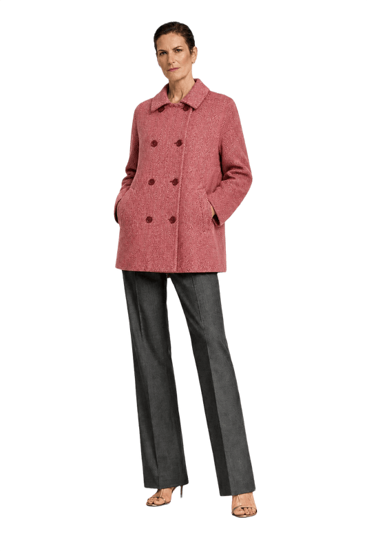 1990s Red Wool Coat - Model