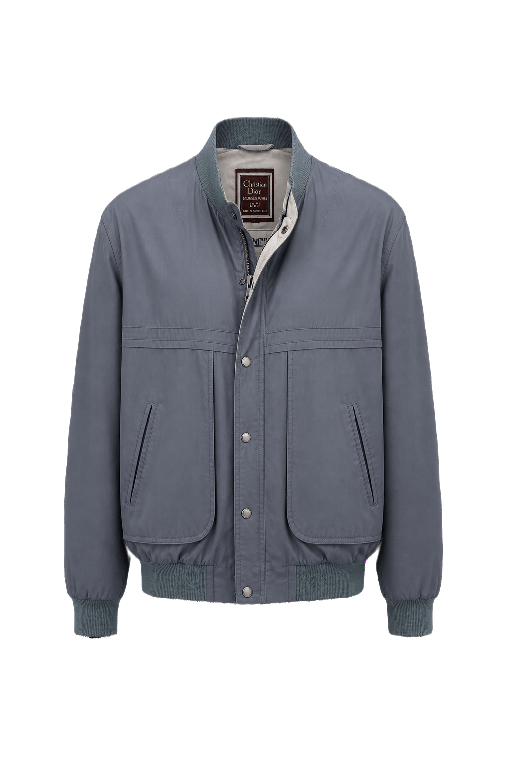 1980s Grey Cotton Blend Jacket - Front View