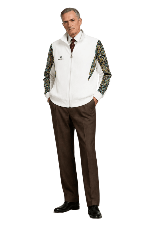1990s White Polyester Jacket - Model