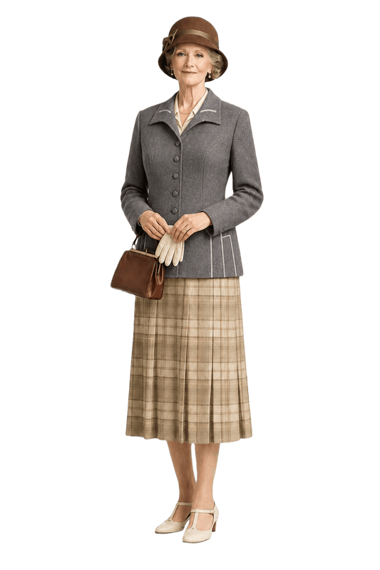 1940s Charcoal Grey Wool Jacket - Model
