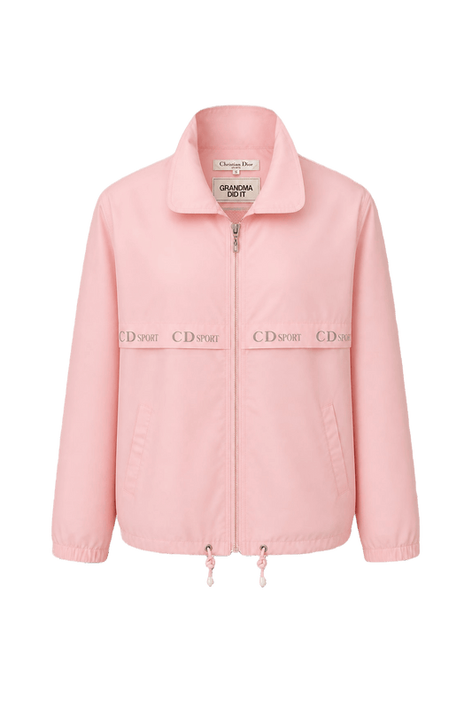 1990s Pastel Pink Cotton Blend Jacket - Front View