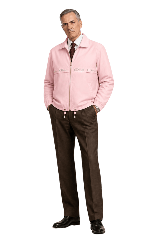 1990s Pastel Pink Cotton Blend Jacket - Model