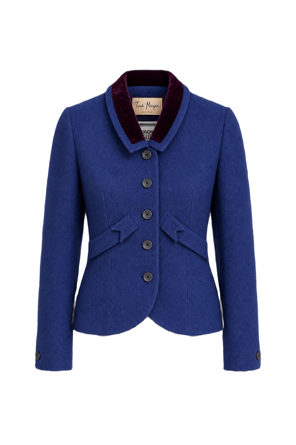 1950s Royal Blue Wool Blazer - Front View