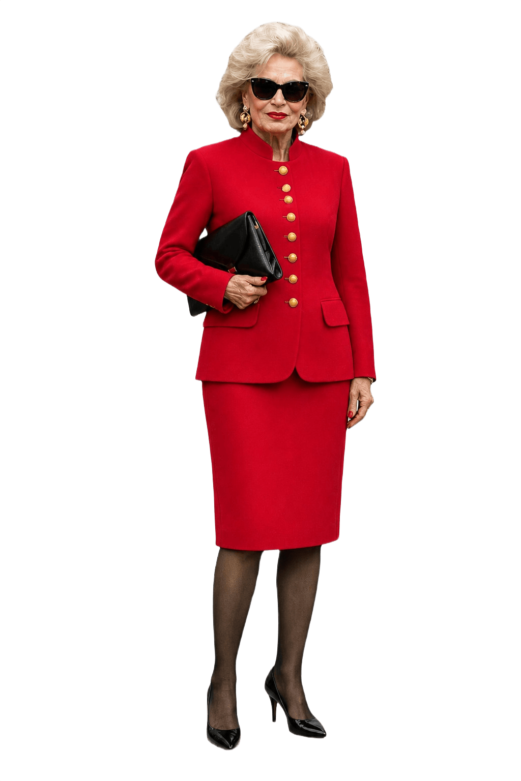 1980s Red Wool Blazer - Model