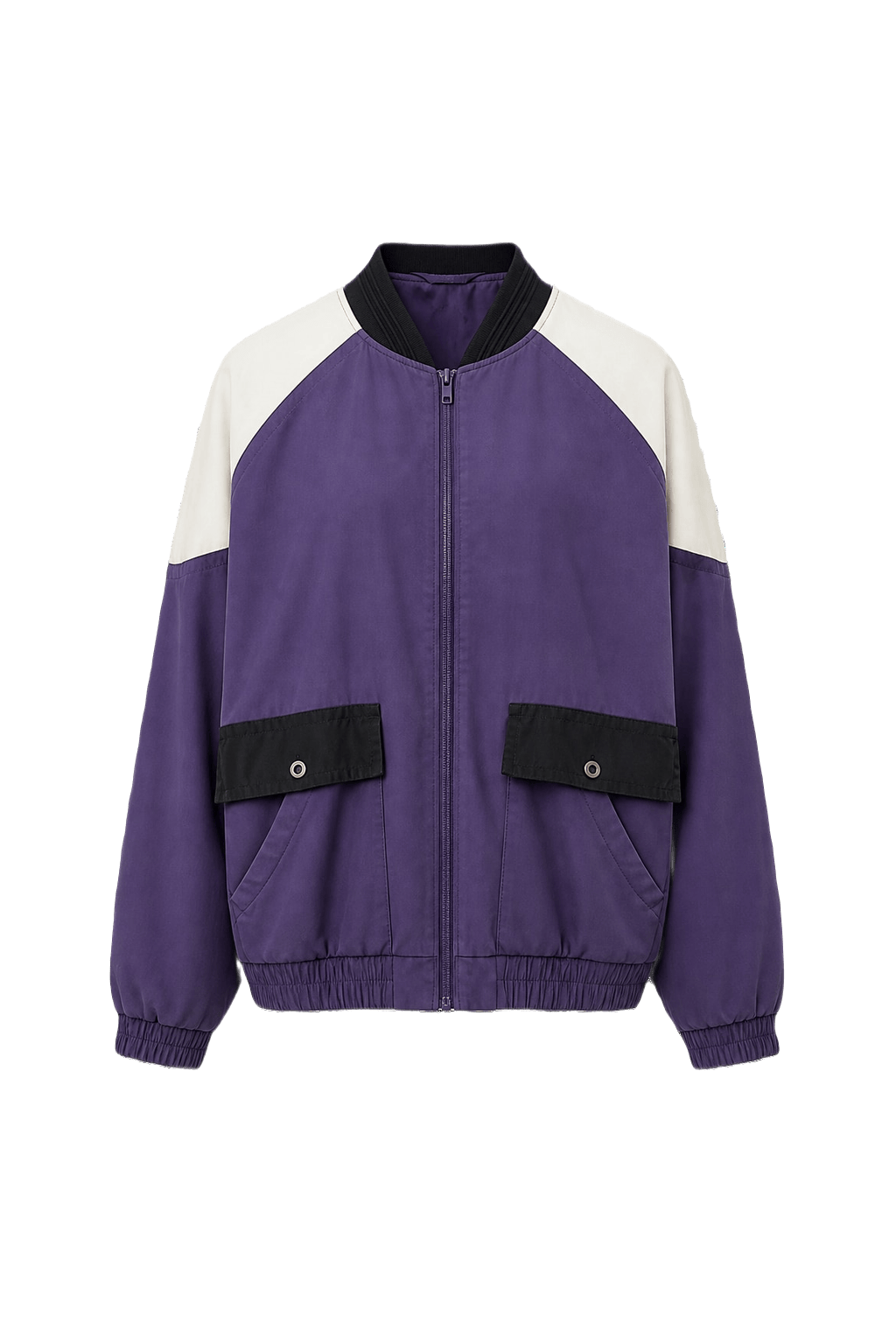 1980s Purple Cotton Blend Jacket - Front View