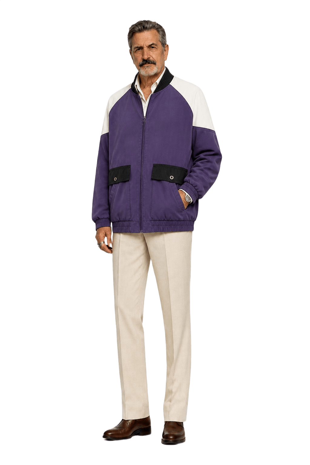 1980s Purple Cotton Blend Jacket - Model
