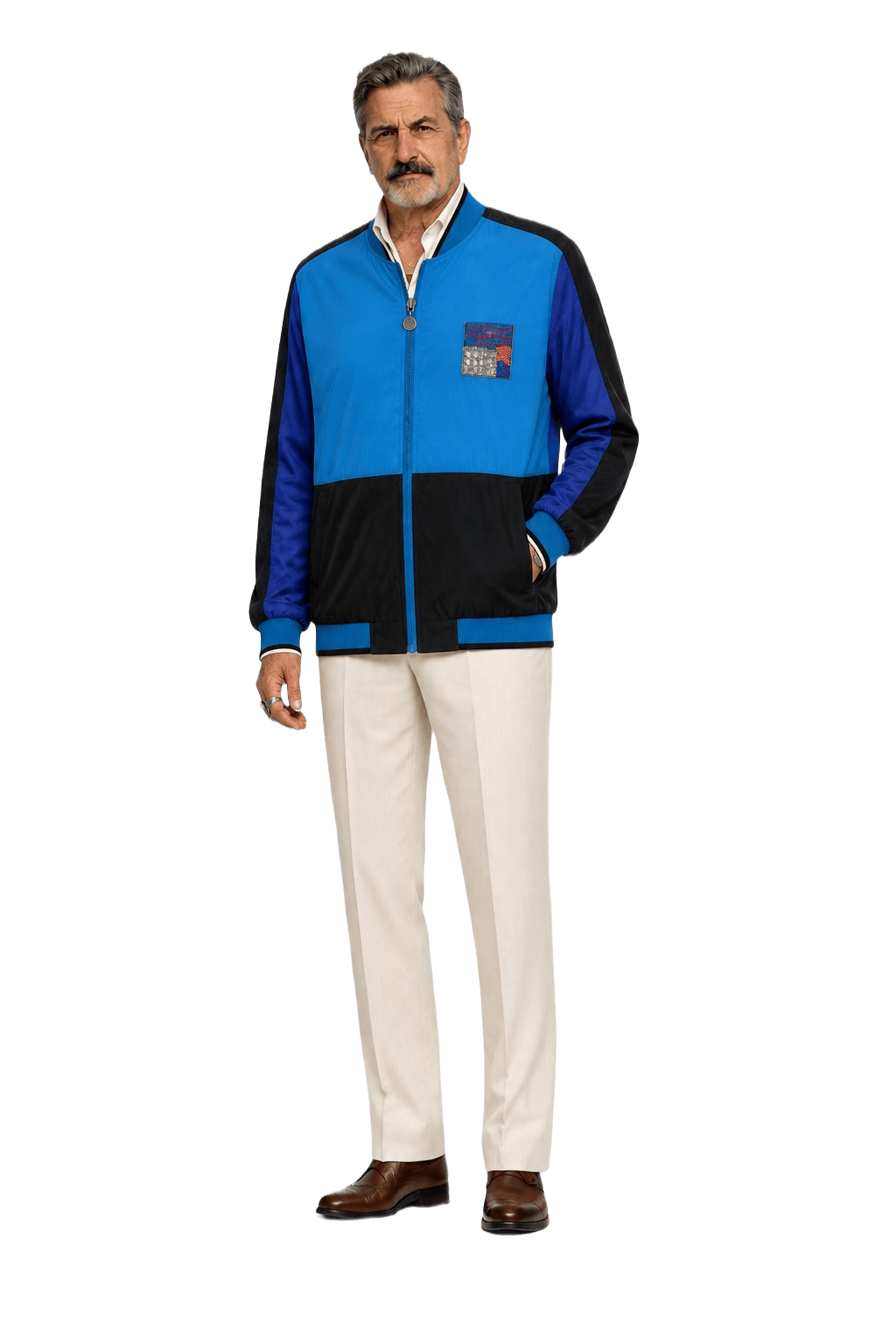 1980s Turquoise Nylon Jacket - Model