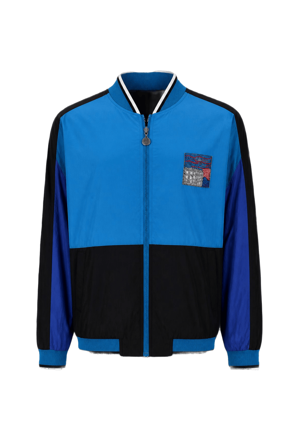 1980s Turquoise Nylon Jacket - Front View