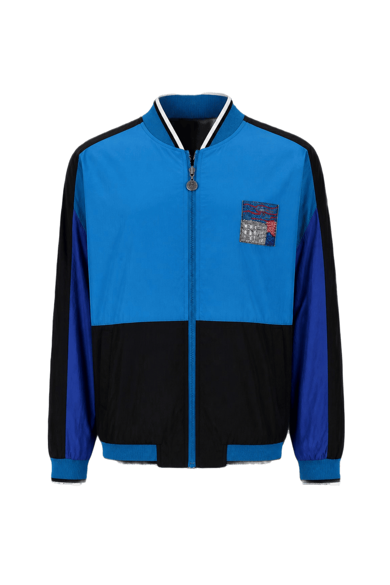 1980s Turquoise Nylon Jacket - Front View