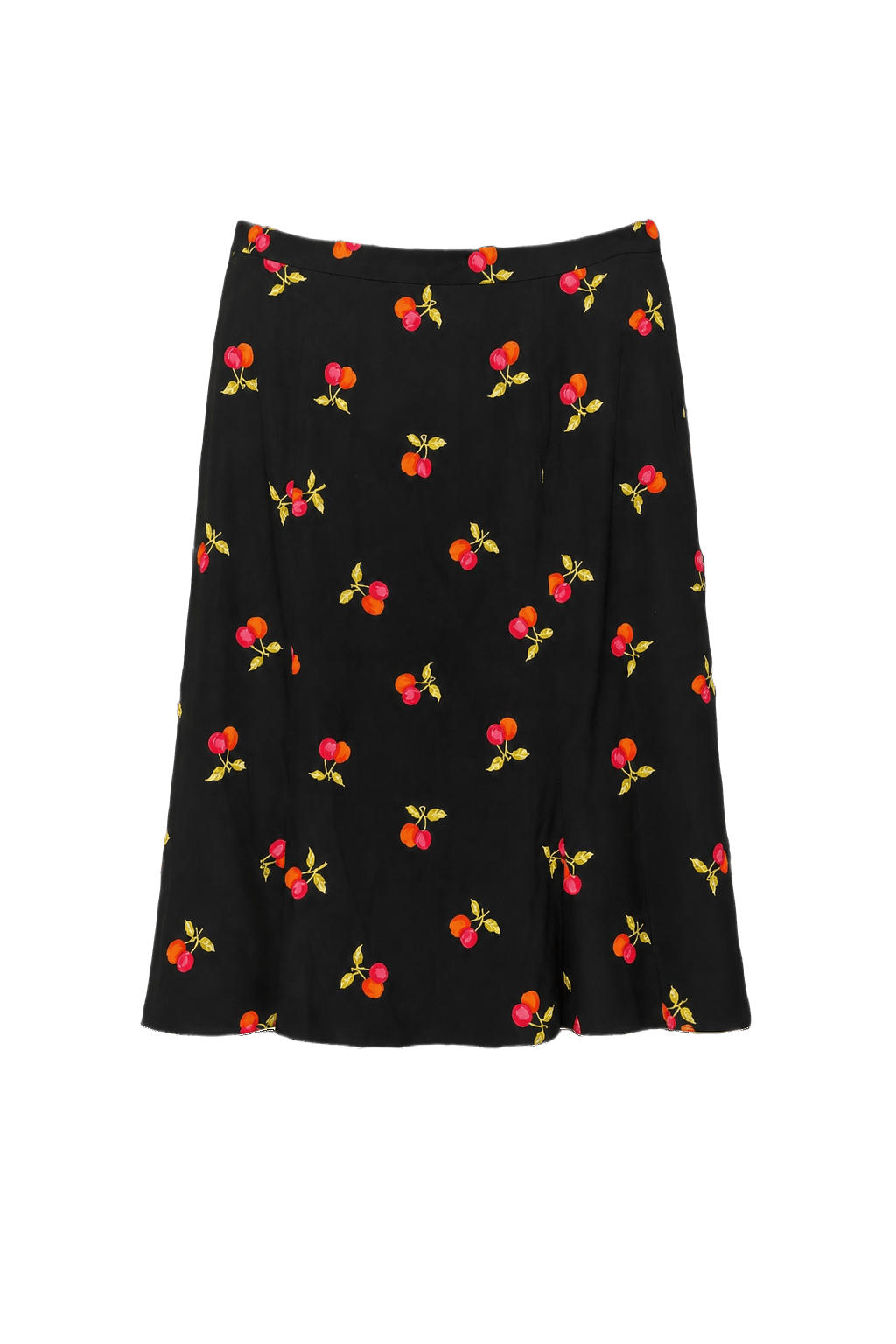 1990s Black Polyester Blend Skirt - Front View