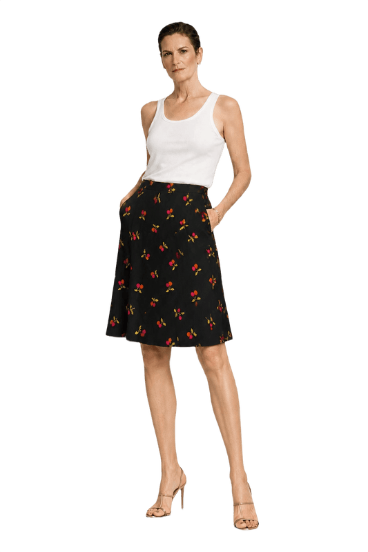 1990s Black Polyester Blend Skirt - Model