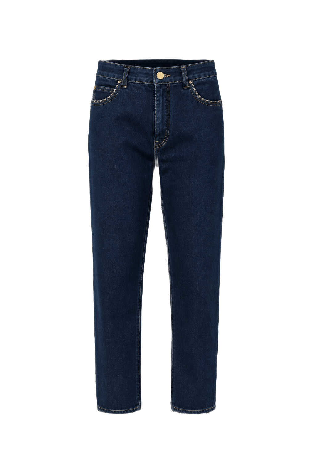 1990s Dark Blue Denim Jeans - Front View