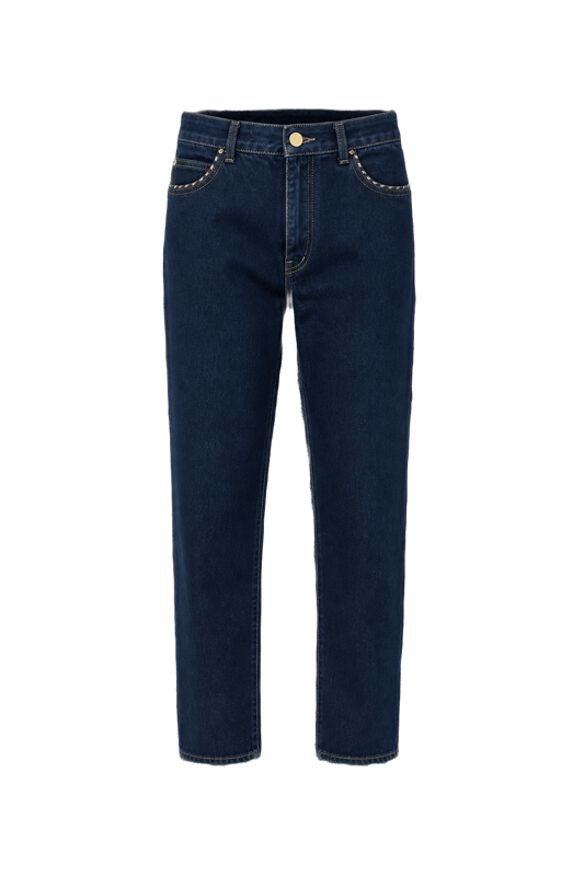 1990s Dark Blue Denim Jeans - Front View