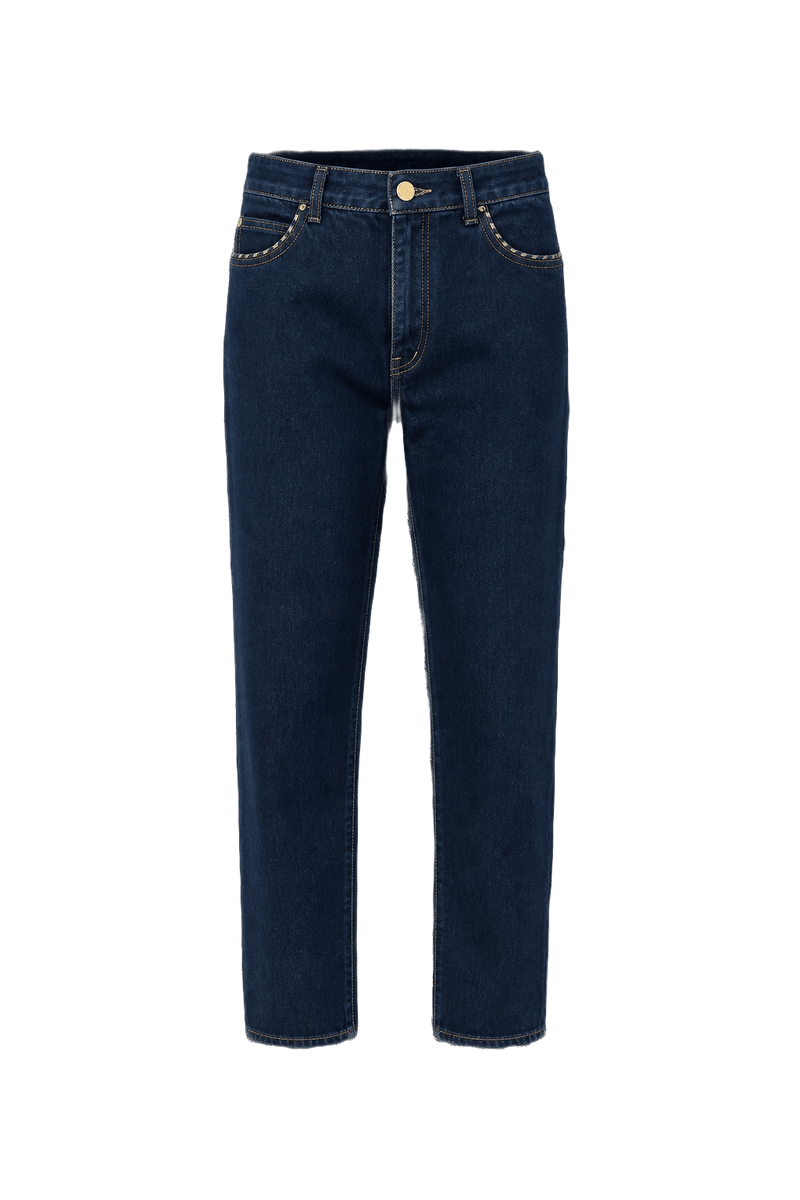 1990s Dark Blue Denim Jeans - Front View