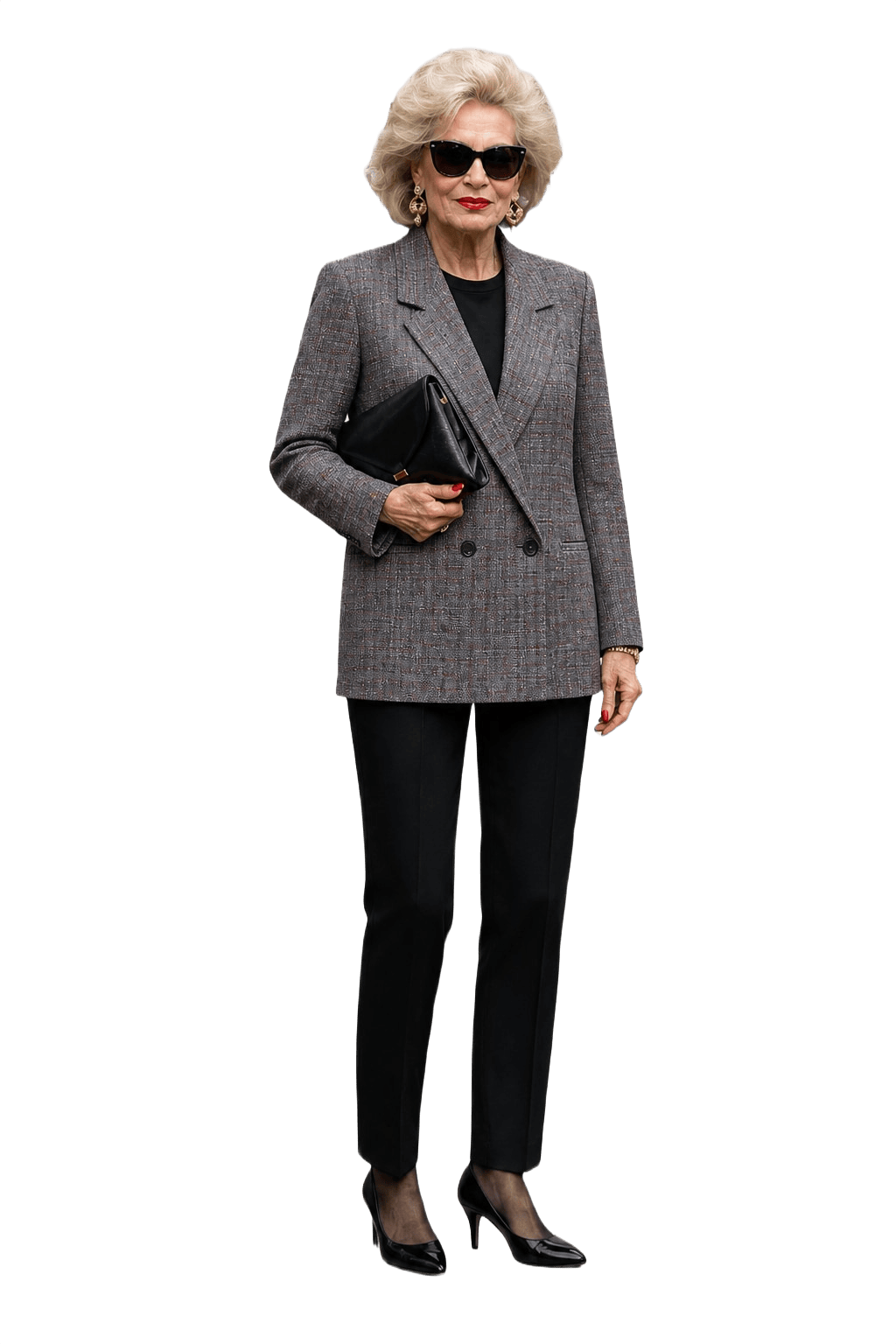 1980s Gray Wool Blend Blazer - Model