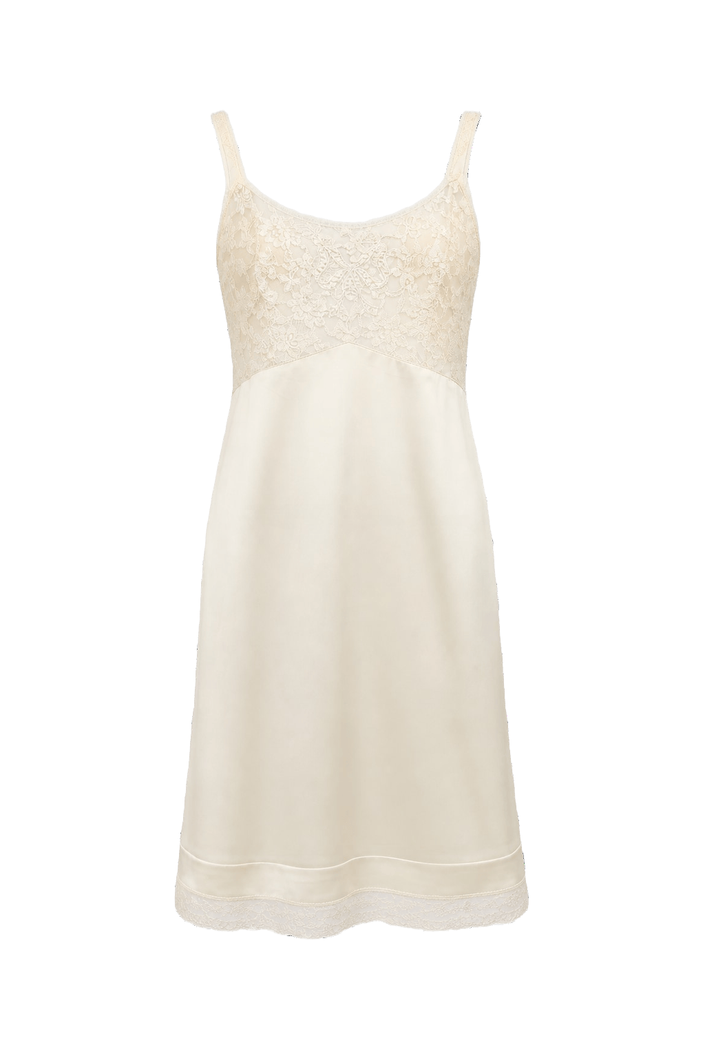1950s Cream Nylon Slip Dress - Front View