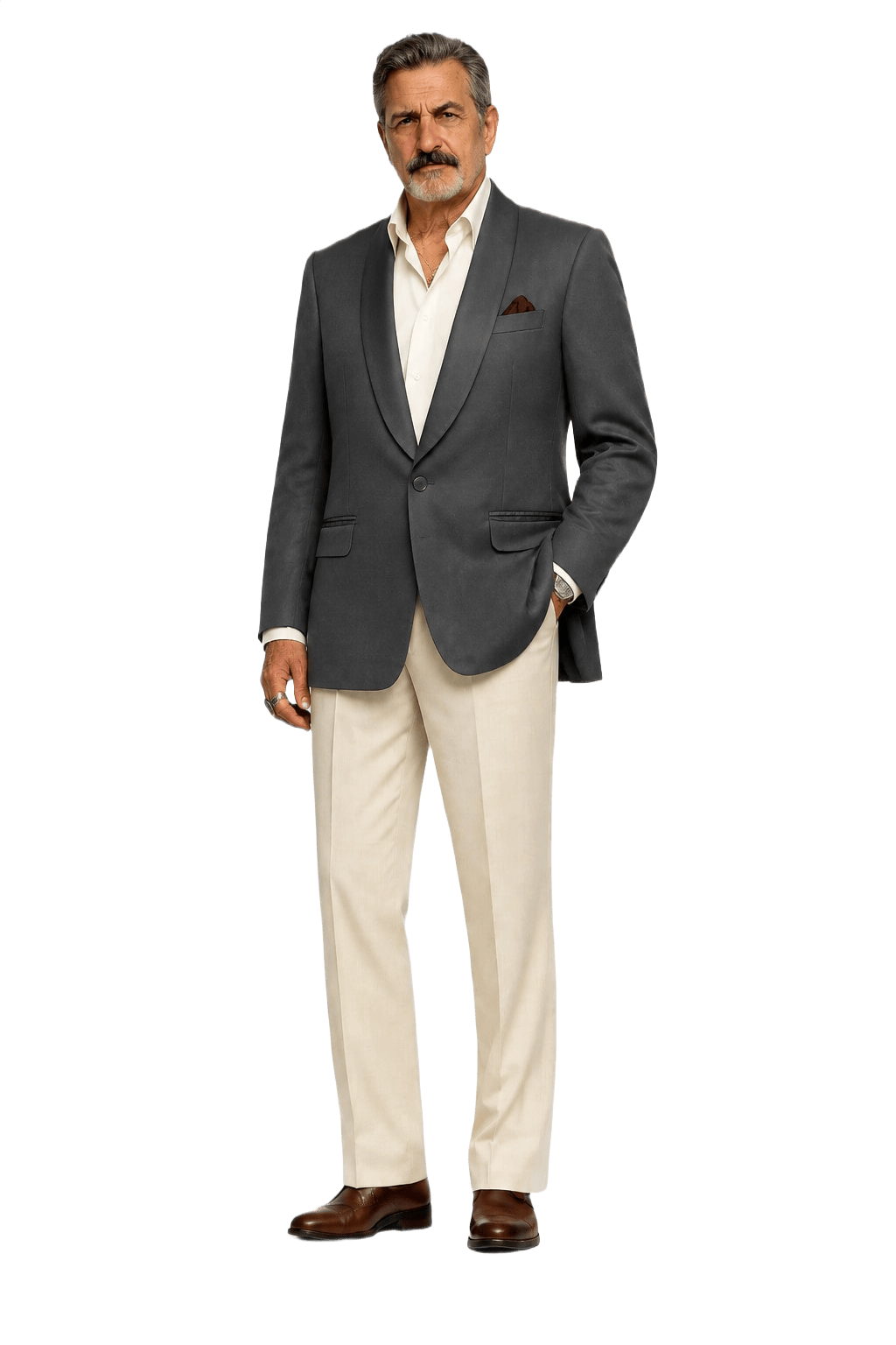 1980s Black Wool Blend Blazer - Model