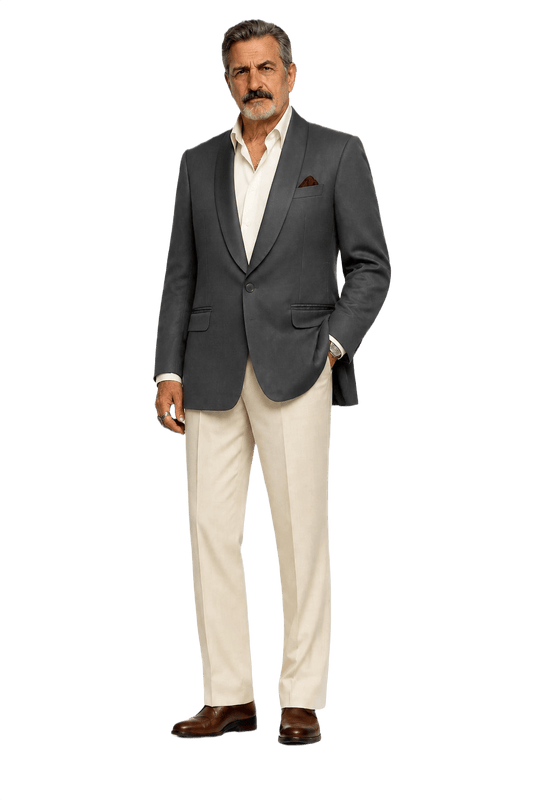 1980s Black Wool Blend Blazer - Model