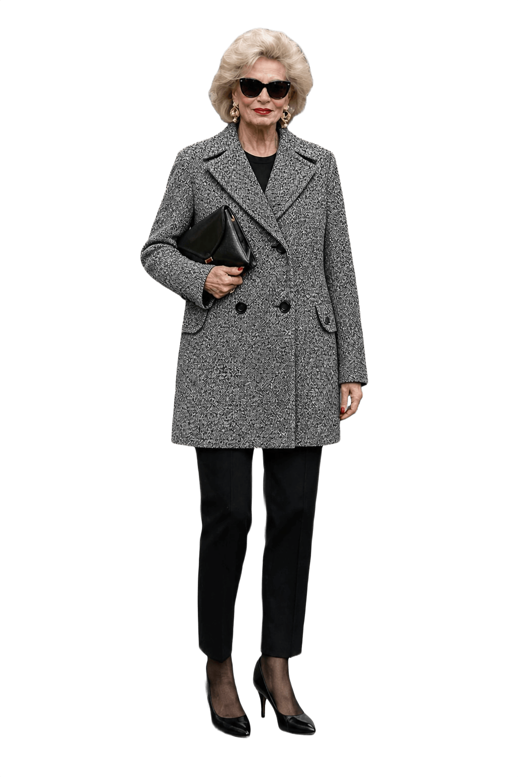 1990s Grey Wool Blend Coat - Model