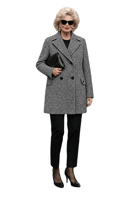 1990s Grey Wool Blend Coat - Model