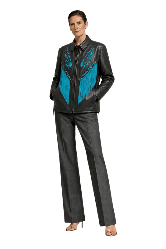 1990s Black Leather Jacket - Model