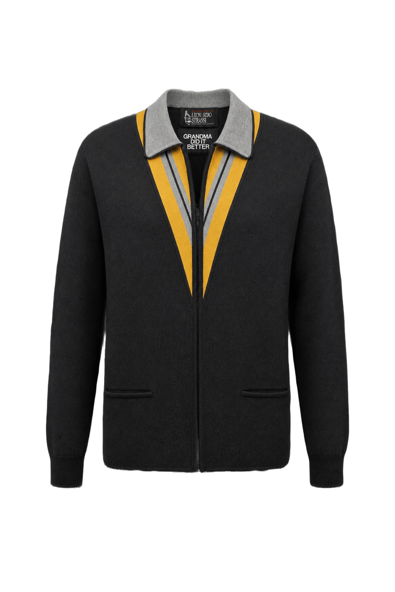 1970s Black Wool Jacket - Front View