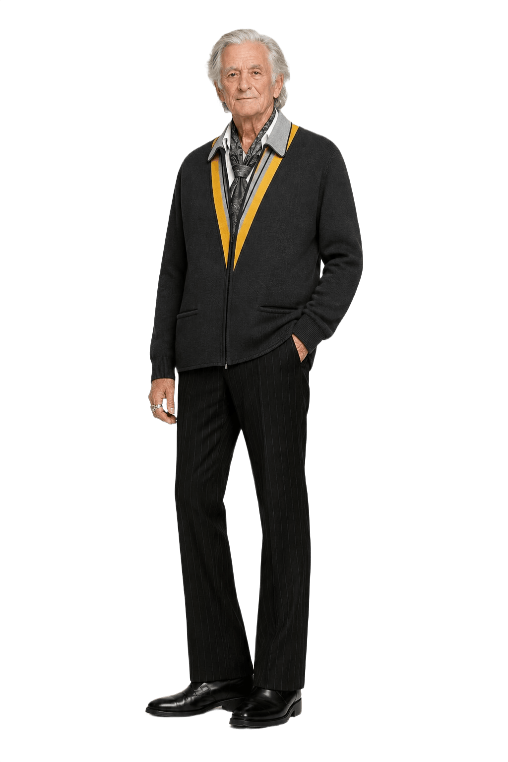 1970s Black Wool Jacket - Model