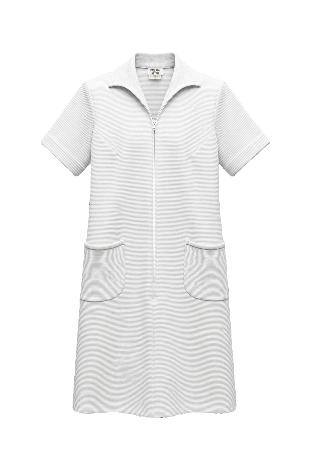 1960s White Dacron Shift Dress - Front View
