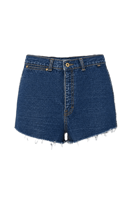 1980s Blue Denim Womens Shorts - Front View