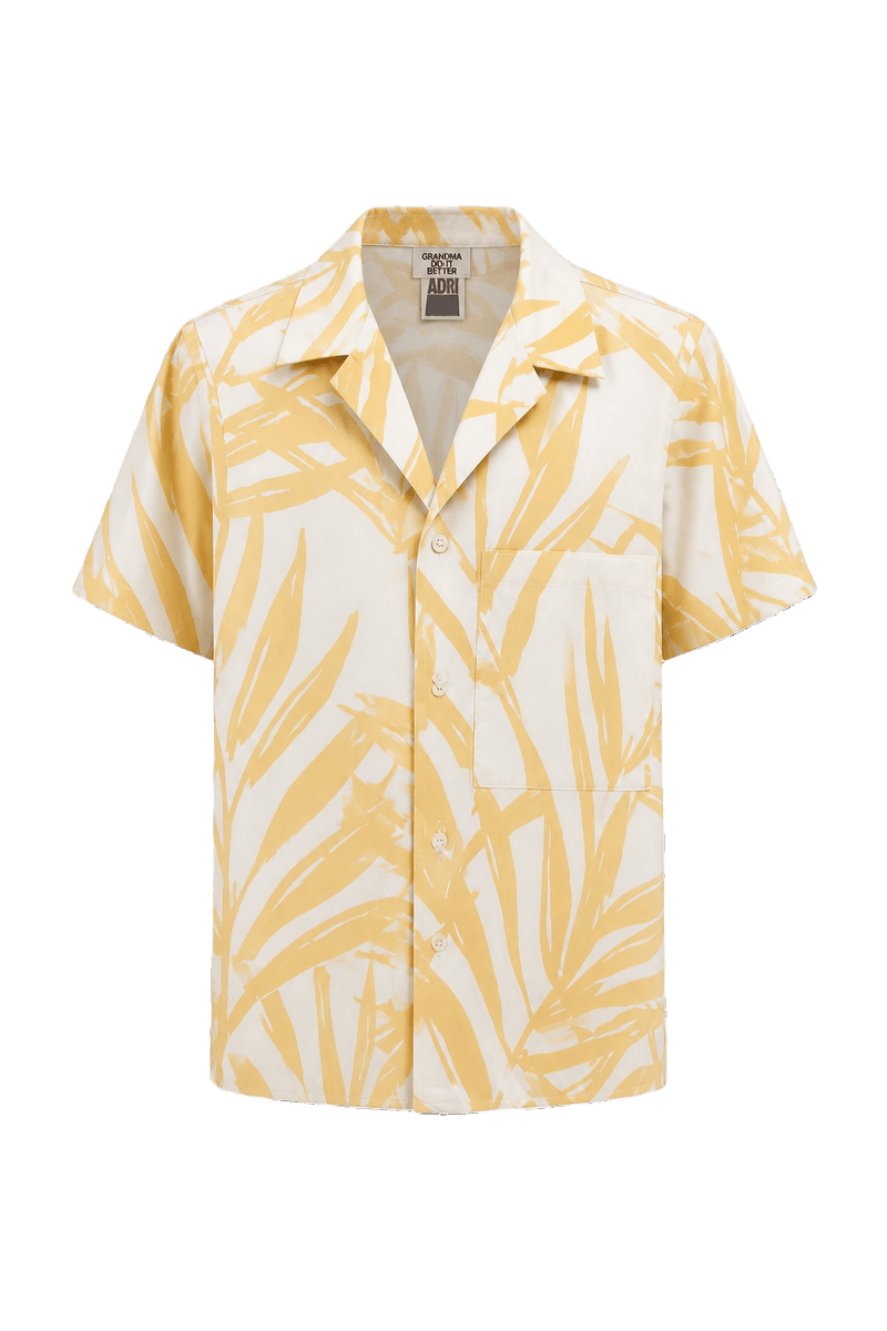 1990s Beige Cotton Hawaiian Shirt - Front View