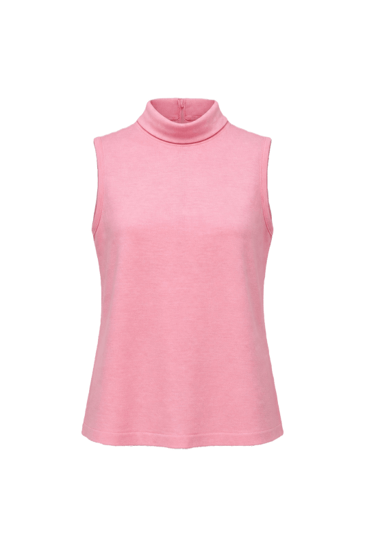 1960s Pink Nylon Sleeveless Top - Front View