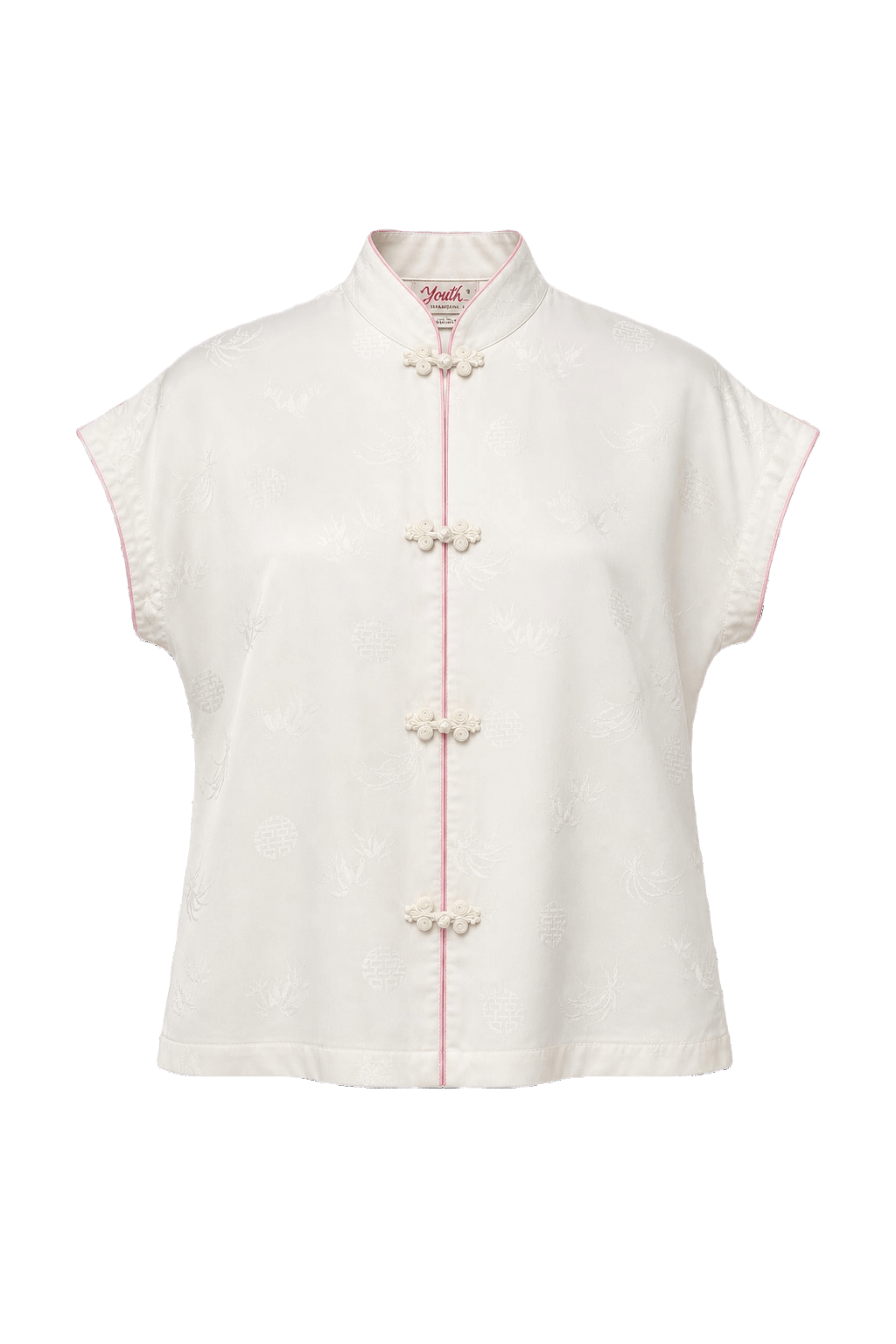 1950s Ivory Silk Blouse - Front View