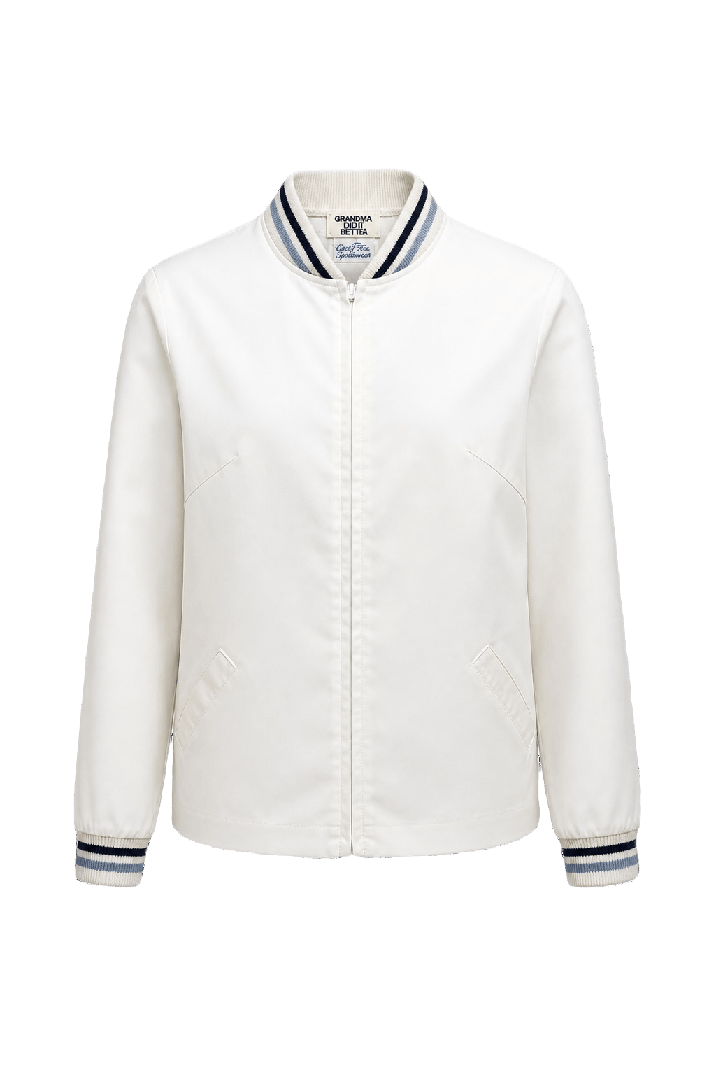 1980s Cream White Cotton Jacket - Front View
