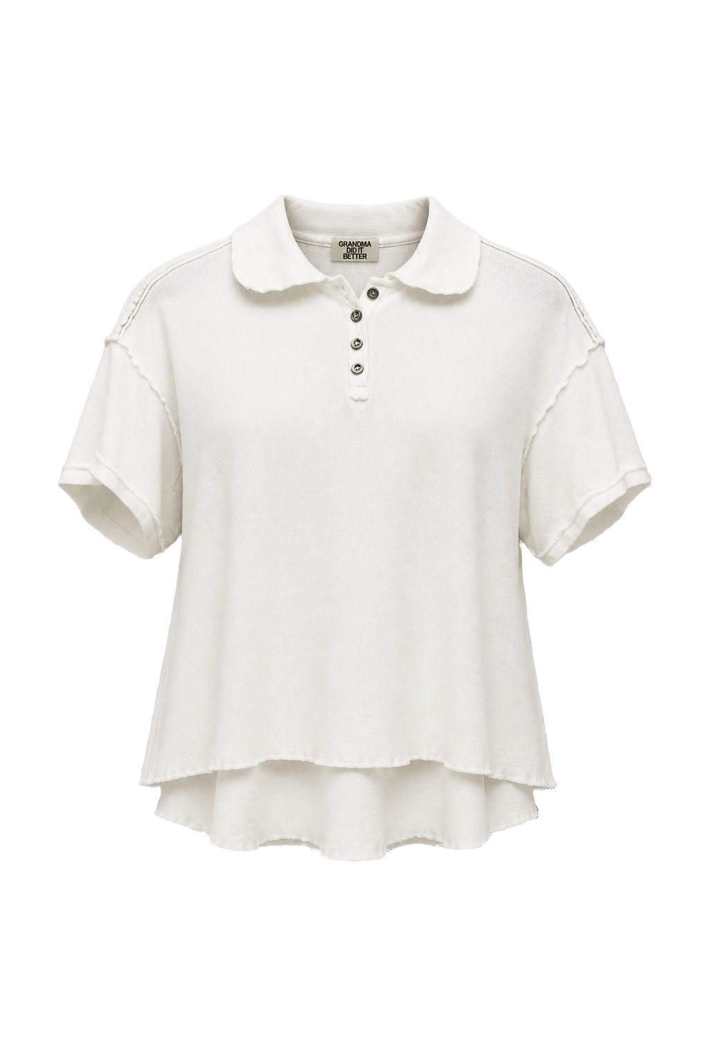 1990s White Cotton Polo - Front View