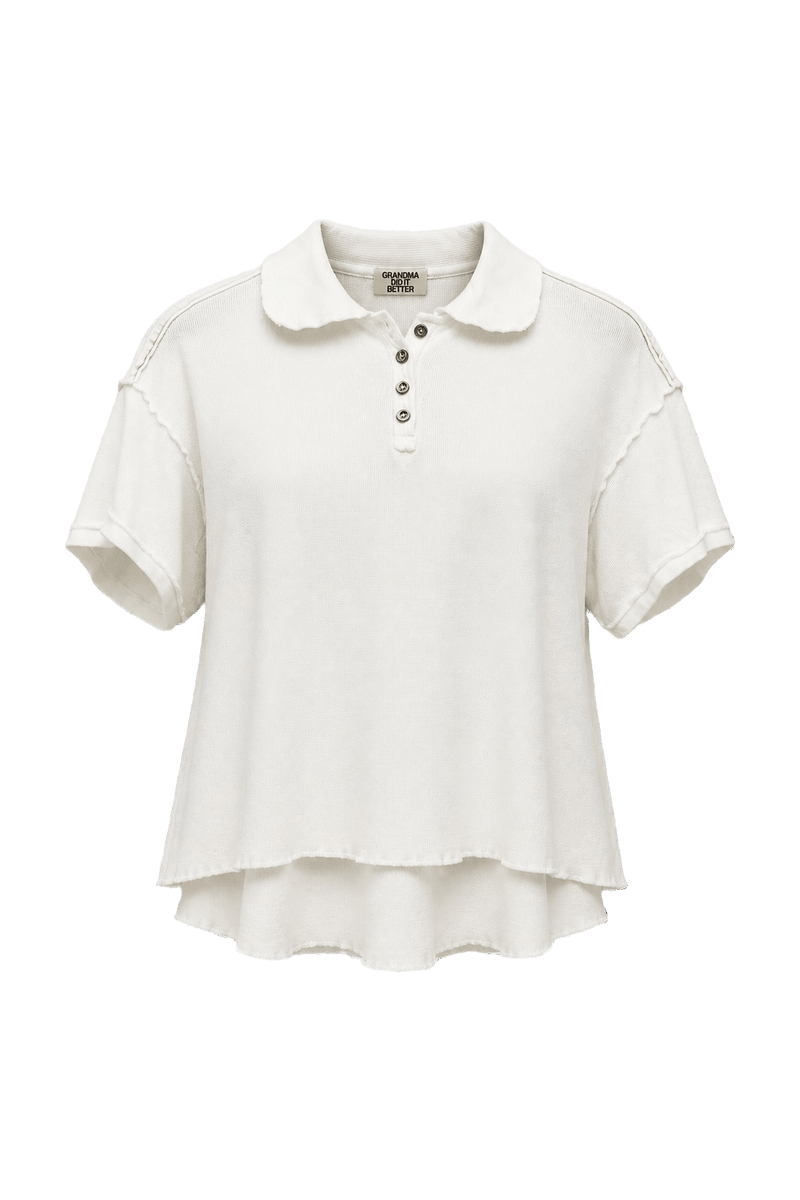 1990s White Cotton Polo - Front View