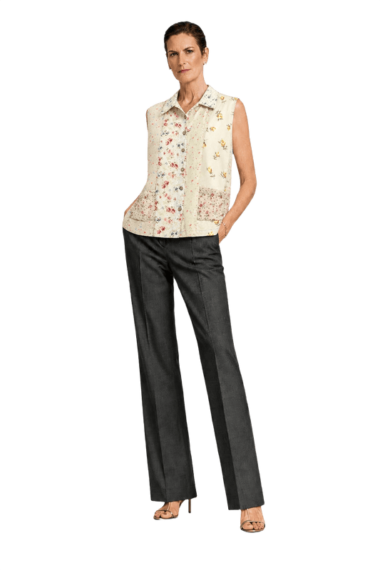 1990s Cream Rayon Vest - Model
