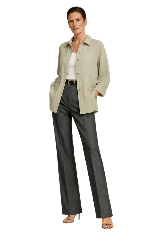 1990s Beige Cotton Shirt - Model