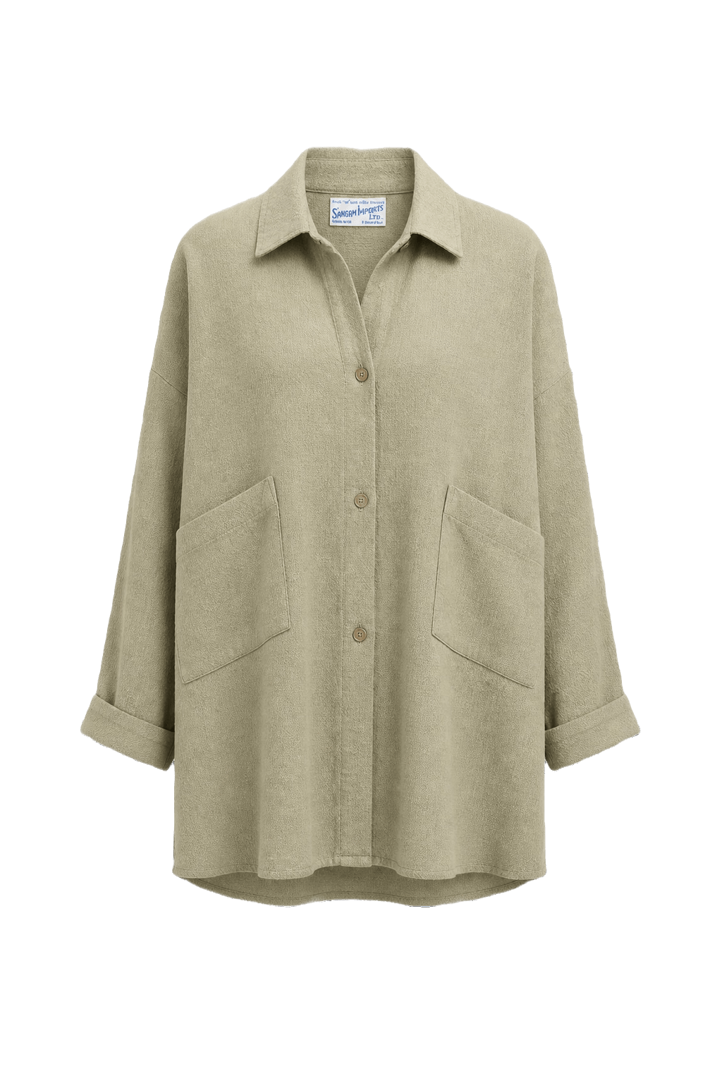 1990s Beige Cotton Shirt - Front View
