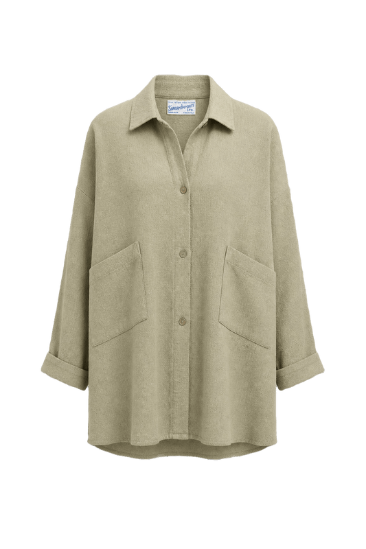 1990s Beige Cotton Shirt - Front View