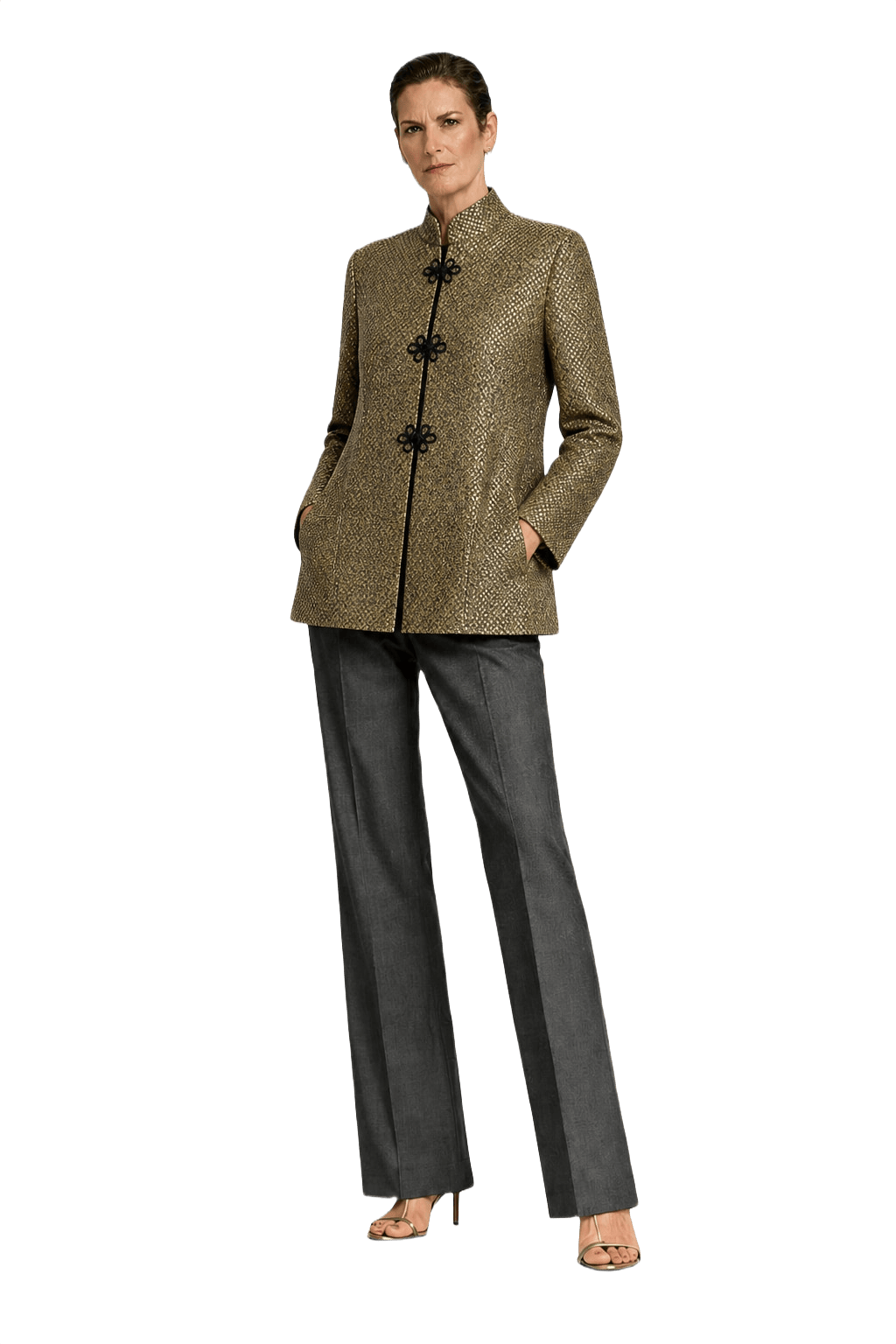 2000s Gold Polyester Jacket - Model